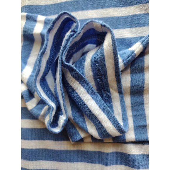 Banana Republic Top Womens Petite Small Striped High Low Hem Casual Blue White - Picture 8 of 8